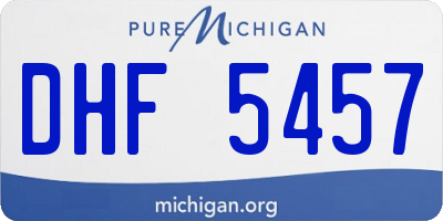 MI license plate DHF5457