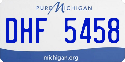 MI license plate DHF5458