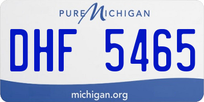 MI license plate DHF5465