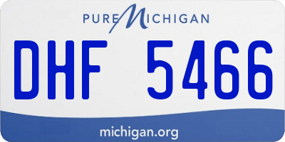 MI license plate DHF5466