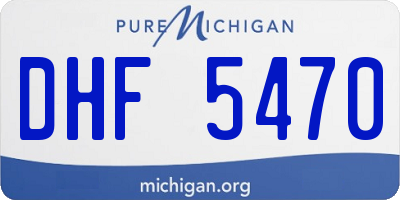 MI license plate DHF5470
