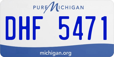 MI license plate DHF5471