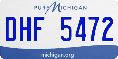 MI license plate DHF5472