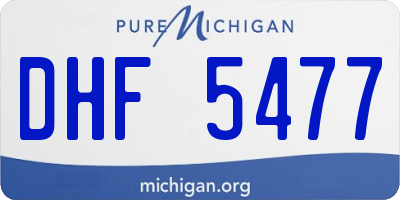 MI license plate DHF5477