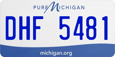 MI license plate DHF5481
