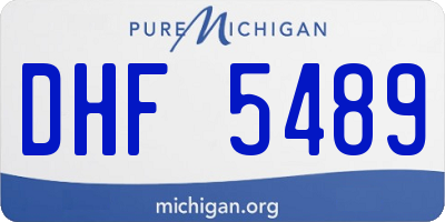 MI license plate DHF5489