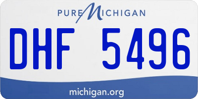 MI license plate DHF5496