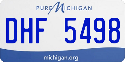 MI license plate DHF5498