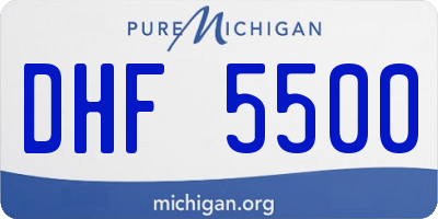 MI license plate DHF5500