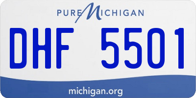 MI license plate DHF5501