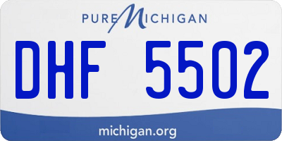 MI license plate DHF5502