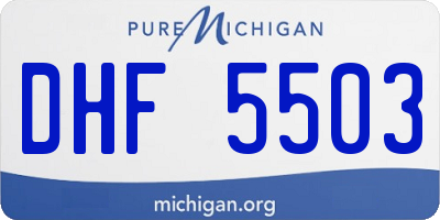 MI license plate DHF5503