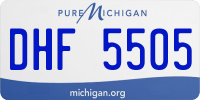 MI license plate DHF5505