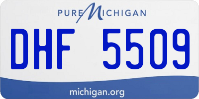 MI license plate DHF5509