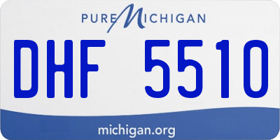MI license plate DHF5510