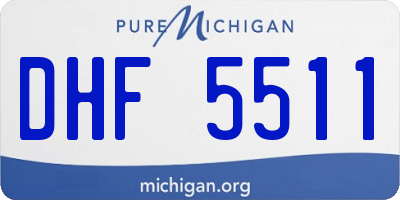 MI license plate DHF5511