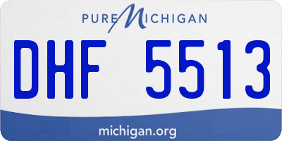 MI license plate DHF5513