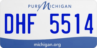 MI license plate DHF5514