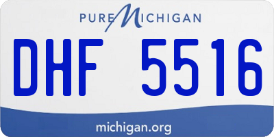 MI license plate DHF5516
