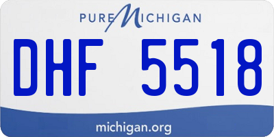 MI license plate DHF5518