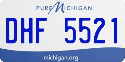 MI license plate DHF5521