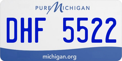 MI license plate DHF5522