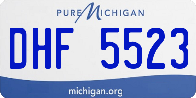 MI license plate DHF5523