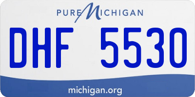 MI license plate DHF5530