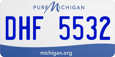 MI license plate DHF5532