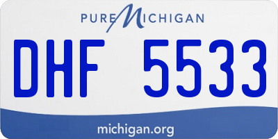 MI license plate DHF5533