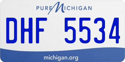 MI license plate DHF5534