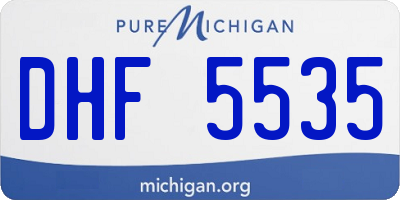 MI license plate DHF5535