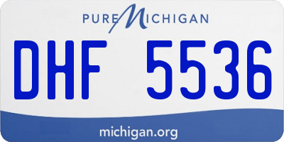 MI license plate DHF5536