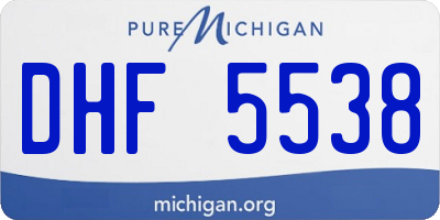MI license plate DHF5538