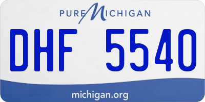 MI license plate DHF5540