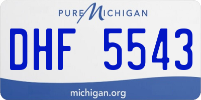 MI license plate DHF5543