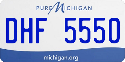 MI license plate DHF5550