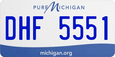 MI license plate DHF5551