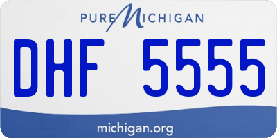MI license plate DHF5555