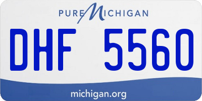 MI license plate DHF5560