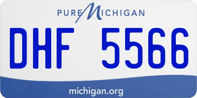 MI license plate DHF5566