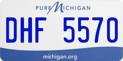 MI license plate DHF5570