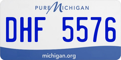 MI license plate DHF5576
