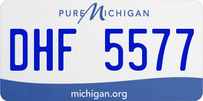 MI license plate DHF5577