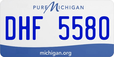 MI license plate DHF5580