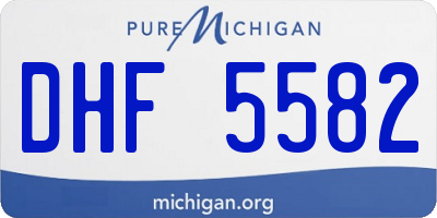 MI license plate DHF5582