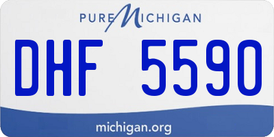MI license plate DHF5590