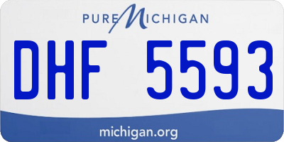 MI license plate DHF5593