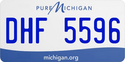 MI license plate DHF5596