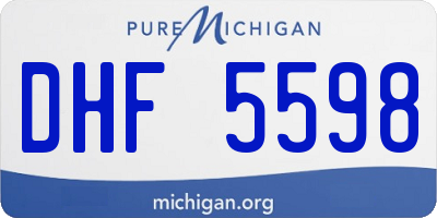 MI license plate DHF5598
